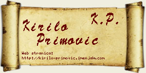 Kirilo Primović vizit kartica
